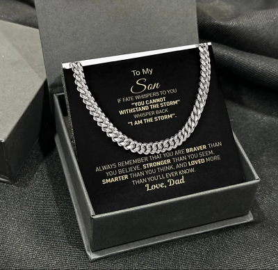 #ad To My Badass Son Cuban Link Chain Necklace Gift From Dad $31.99