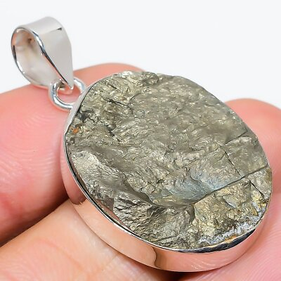 #ad Pyrite Agate Gemstone Handmade 925 Solid Sterling Silver Jewelry Pendant 1.65 $19.99
