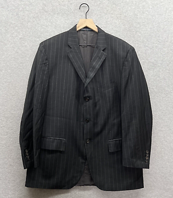 #ad Polo Lauren Ralph Jacket Men 44 Charcoal Black Blazer Sport Coat Wool Made Italy $44.97