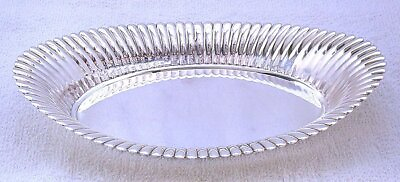 #ad 10 Inch Long 1 1 2 Inch Deep Sterling Silver Oval Bread Tray Gadrooned Edge $539.99