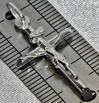 #ad Sterling Silver Crucifix Cross Pendant Solid 925 Silver GBP 10.95