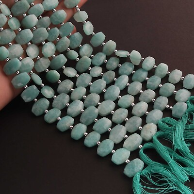 #ad 1 Strand AAA Amazonite Faceted Oval Shape Beads Straight Drill Amazonite Fancy $13.49