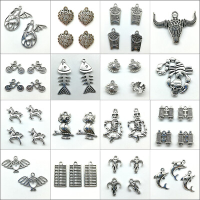 #ad Wholesale Antique Silver Charms Pendants Carfts Jewelry Finding DIY Accessories $1.29
