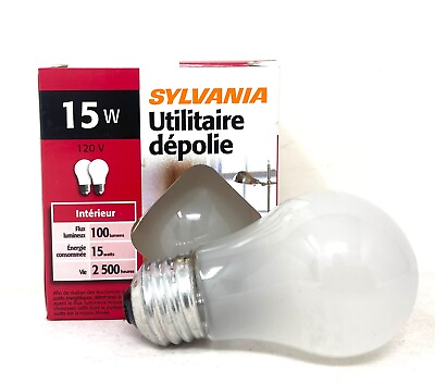 #ad Sylvania 2 Pack 15W A15 120V Utility Frosted Indoor E26 Medium Base Light Bulbs $6.00