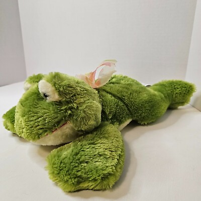 #ad Kellytoy Laying Down Green Frog Plush Animal Stuffed Toy $11.99