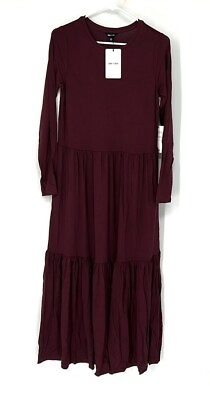 #ad Saint Sofia NEW Burgundy Women’s Greenwich Dress Long Sleeve Maxi Long Size 6 $55.00