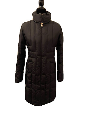 #ad Guess Down Puffer Coat Full Zip Mid Length Down Fill Black Women Small Winter $47.50