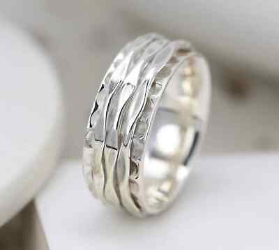 #ad Spinner Ring Thin Band Ring 925 Silver Ring Handmade Ring Thumb Ring Fidget $15.99