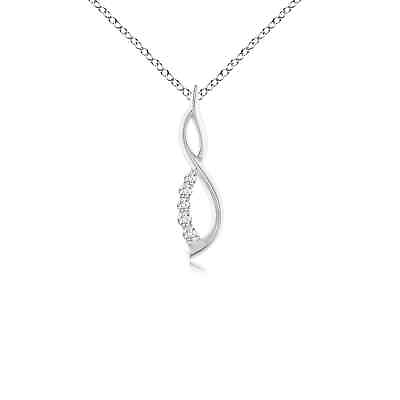 #ad ANGARA 1.4mm Natural Diamond Infinity Swirl Journey Pendant Necklace in Silver $179.10