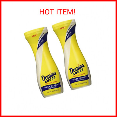 #ad Domino White Sugar Pure Cane Sugar Quick Dissolve Superfine Flip Top 12oz 2PK $18.75