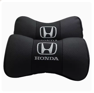 #ad 2Pcs Real Leather Car Seat Neck Cushion Pillow Car Headrest For Honda Car $25.00