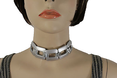 #ad Sexy Women Metallic Silver Chunky Chain Links Short Sexy Choker Necklace Jewelry $12.99