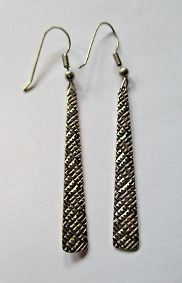 #ad Native American Navajo Sterling Long Dangle Earrings french hooks $28.00