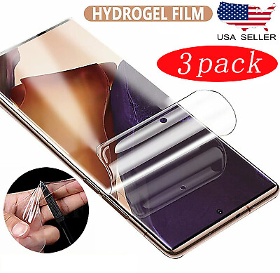 #ad 3 Pack HYDROGEL Screen Protector Samsung Galaxy S24 S23 S22 Ultra Note 20 9 Plus $0.99
