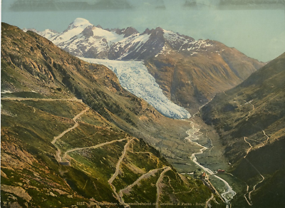 #ad Rhonegletscher Gesammtübersicht der Grimsel amp; Furka route WK vintage photochrom EUR 159.00