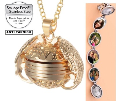 #ad Expanding Photo Locket Gold Stainless Necklace Angel Wing Anti Tarnish 20quot; New $9.99