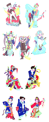 #ad Chinese Paper Cuts Opera Characters Order Set 10 Colorful pieces 2 packets Lot $14.00