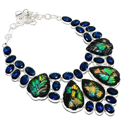#ad Ammolite Topaz Gemstone 925 Sterling Silver Jewelry Gift Necklace 18quot; Gifts W93 $22.99