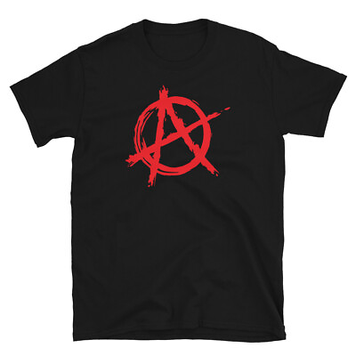 #ad Red Anarchy is Order Symbol Punk Rock Men#x27;s Short Sleeve T Shirt $21.55