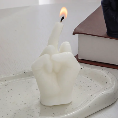 #ad Creative Middle Finger Shape Gesture Scented Candle Niche Fun Quirky Little Gift $20.39