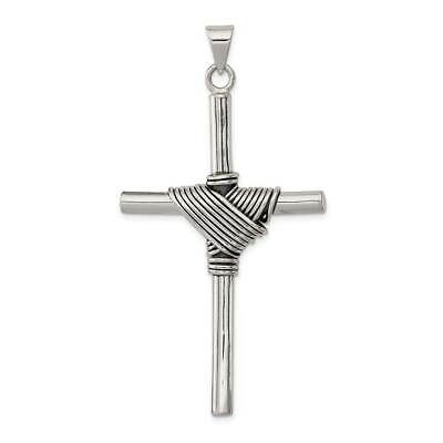 #ad Sterling Silver Antiqued Cross Pendant 1.3 x 2.5 in $71.56