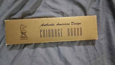 #ad Vintage DRUEKE Model 5 Cribbage Board in Original Box $26.00