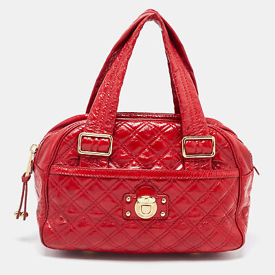 #ad Marc Jacobs Red Quilted Patent Leather Ursula Satchel $121.00