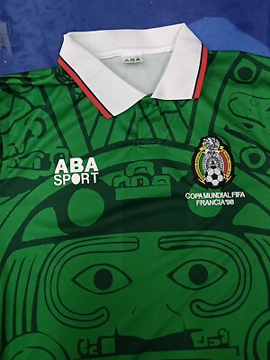 #ad Mexico Vintage Retro Soccer World Cup Jersey 1998 Men#x27;s 2XL ABA Sports Kit $149.99