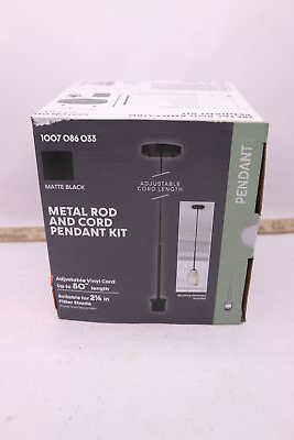 #ad Pendant Light Kit with Partial Metal Rod Matte Black 1007 086 033 $6.80