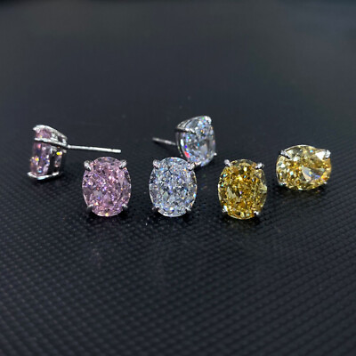 #ad 3 Colors Cubic Zirconia Stud Earring Cute Women 925 Silver Filled Jewelry A Pair C $2.70