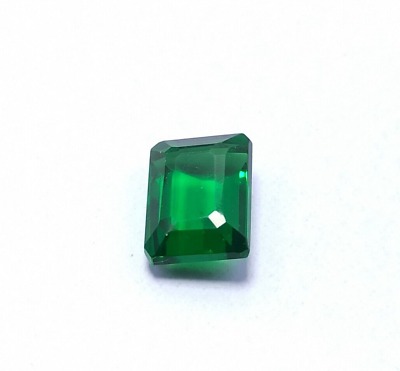 #ad Emerald Jade Color Faceted Octagon Shape 5.70 Carat Faceted 8x11x5 mm Gemstone $14.00
