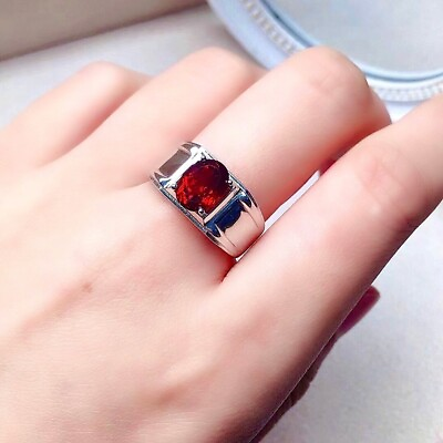 #ad Red Garnet Ring Handmade Claw Garnet Jewelr Red Garnet Handmade Silver Ring $260.00