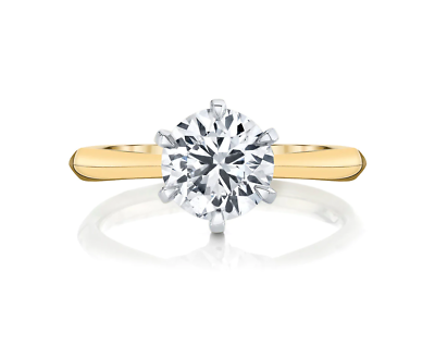 #ad Multi Tone Gold Diamond Ring IGI GIA Lab Created Round 1 Carat 18K Wedding Band $1353.00