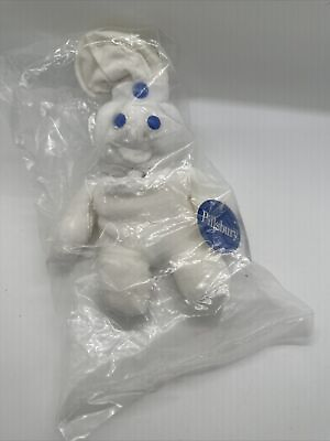 #ad 1997 Pillsbury Doughboy Plush Doll Poppin Fresh 8quot; Plush Bean Bag toy NWT Sealed $12.00