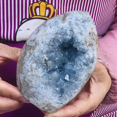 #ad 1580G Natural Beautiful Blue Celestite Crystal Geode Cave Mineral Specimen 632 $118.00