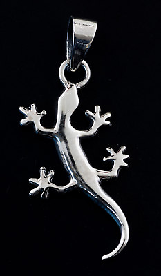 #ad Pendant Ethnic Gecko Lizard Sterling Silver 925 0.1oz 1 3 16in K91 6824 $25.29