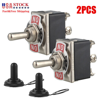 #ad 2pcs Heavy Duty 20A 250V Toggle Switch Control 2 Pole Double Throw 6 Term On Off $9.99