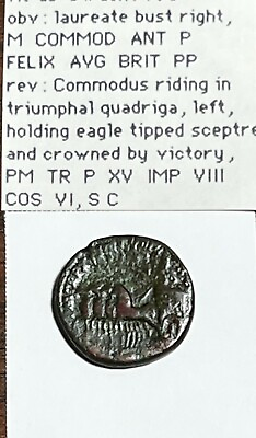 #ad Roman Empire Denarius COMMODUS 177 192AD RARE MINT BRONZE R1011 $97.50