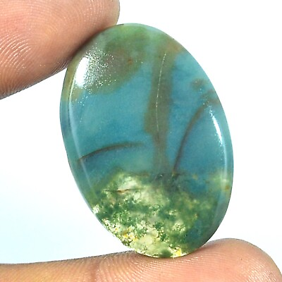 #ad 39.50Ct Green Moss Agate Natural Cabochon Gemstone For Jewelry $4.99