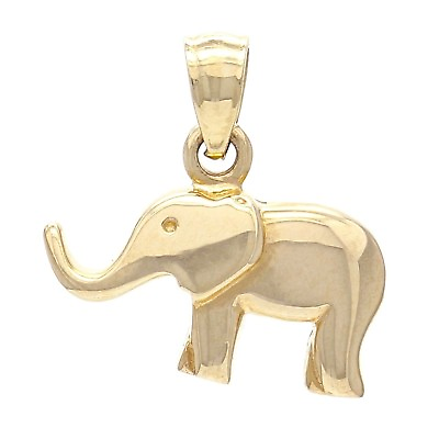 #ad 14k Yellow Gold High Polish Good Luck Charm 3D Elephant Pendant 2.7 grams $202.99