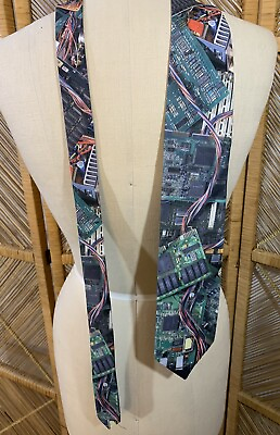 #ad Ralph Marlin Vintage Tie Computer Cricut Board Tech $15.00