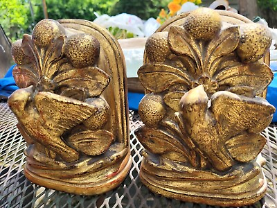 #ad Antique House of Borghese Guilt Bird Bookends Excellent Condition $75.00