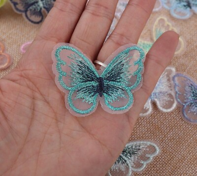 #ad Lace Butterfly Patches Polyester Cloth Embroidery Sew On DIY Decorations 5 10Pcs $8.64