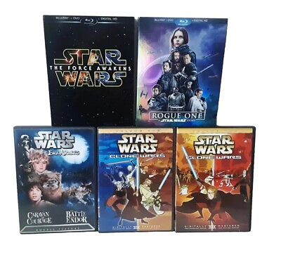 #ad StarWars Rogue One Ewoks Adventure Star Wars Clone Wars BluRay amp; DVD $44.10