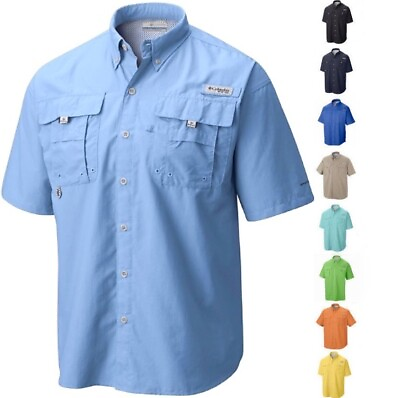 #ad NEW COLUMBIA Men’s PFG Bahama Short Sleeve Fishing Shirt UPF 30 Vented $42.00