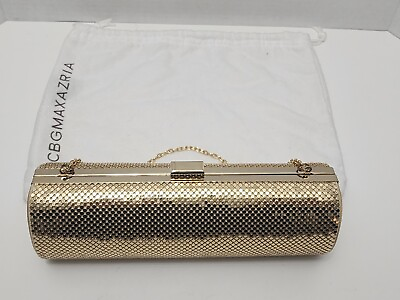 #ad 100% Authentic Y2K Vintage BCBGMAXAZRIA Gold Chainmail Handbag VERY NICE COND $93.46