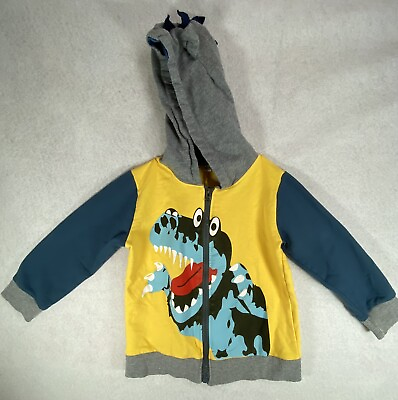 #ad Character Big Face Dinosaur Boys#x27; Toddler Zip up Hoodie Size 120 $9.99