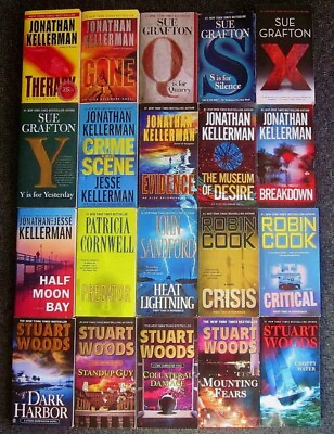 #ad 💥 SALE Lot of 18 Mystery THRILLER Crime Suspense Books FREE SHIPPING $29.92