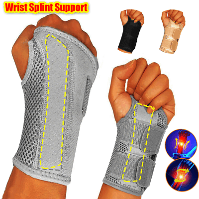 #ad Left Right Wrist Support Brace Splint Carpal Tunnel Hand Sprain Arthritis Sports $9.29
