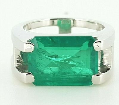 #ad Emerald Ring Men Single Stone Green Jewelry 925 Sterling Silver CZ Wedding Wear $262.61